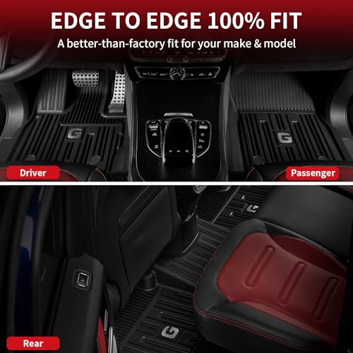 Image of LASFIT Floor Mats for Mercedes Benz G Class 2019-2026 550 /580 /63 AMG | All Weather TPE Non-Slip 1st & 2nd Row Car Mats, Black