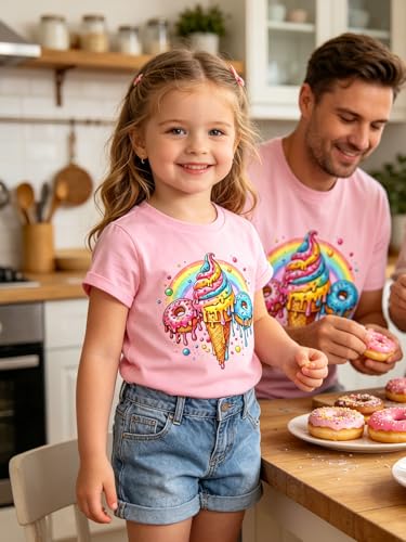 Image of Funnycokid Little Girls T Shirt for Toddler 3-7 Years Kids Tee Graphic Short Sleeve Clothes Tops