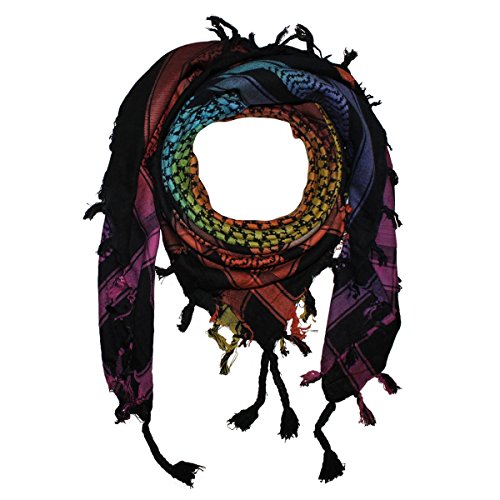 Keffieh palestinien noir tie dye foulard Arafat en coton de 100x100cm
