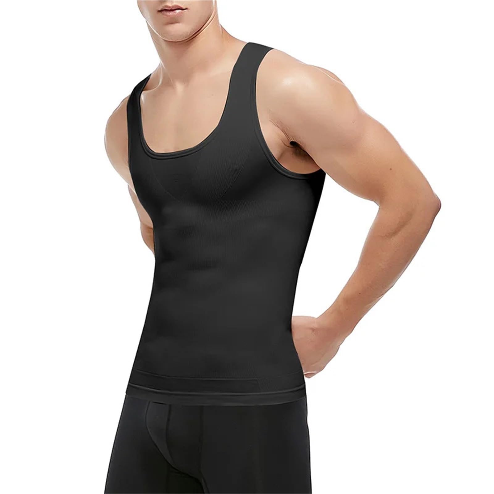 Fajas Reductoras Shapewear Camiseta moldeadora de cuerpo adelgazante for hombre, ropa moldeadora de abdomen, camiseta de compresión for ocultar las camisetas sin mangas de entrenamiento, camisetas int