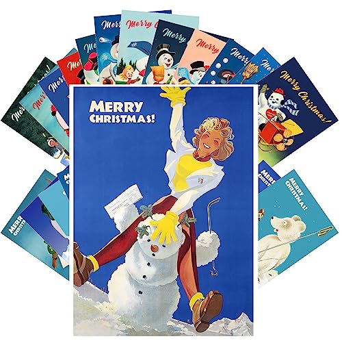 Cartes postales de Noël rétro ravivez la magie de l'enfance avec PIXILUV lot de 24