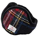 [スリーピング シープ] Harris Tweed イヤーマフ 裏ボア イヤーウォーマー ふわふわ 防寒 寒さ対策 折畳み ハリスツイード コンパクト おしゃれ 耳あて イヤーマフラー 耳当て （レッドチェック）
