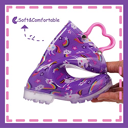Image of Outee Toddler Kids Adorable Lightwight Waterproof Rain Boots Light Up by Steps
