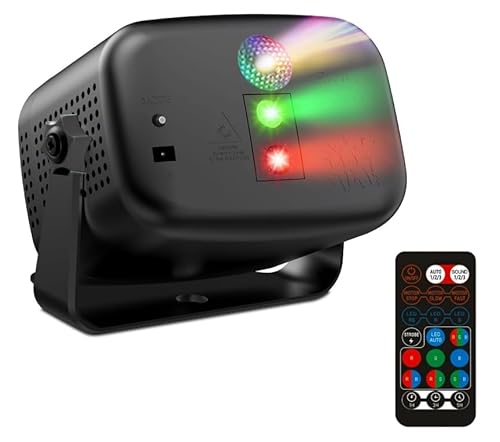 Luz LED de discoteca con 60 efectos RGB con 3 modos de luz de discoteca, mando a distancia, temporizador, puerto USB para fiestas infantiles, cumpleaños, bodas