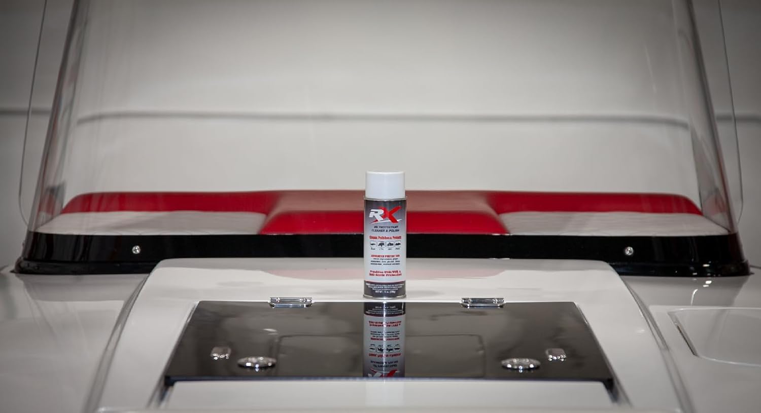 Hardline Products USA RX UV Protectant Cleaner & Polish – Plastic & Vinyl Restorer Spray – Hydrophobic UV Block for Boat Isinglass, UTV Windshields, Motorcycle Visors, & Marine Gel-Coat - 12 Pack