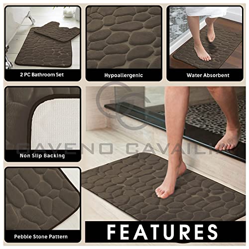 GC GAVENO CAVAILIA Premium 2 Piece Pebble Bath Mat Non Slip Pedestal Set - Image 4