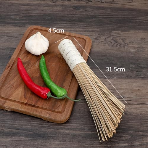 Image of 4 Pack Wok Brush, Bamboo Pot Brush, Kitchen Cleaning Brush, Wok Cleaning Brush,Pan Brush for Cleaning Dishes, Cast Iron Pots, Pans and Sink (Rope - Beveled)