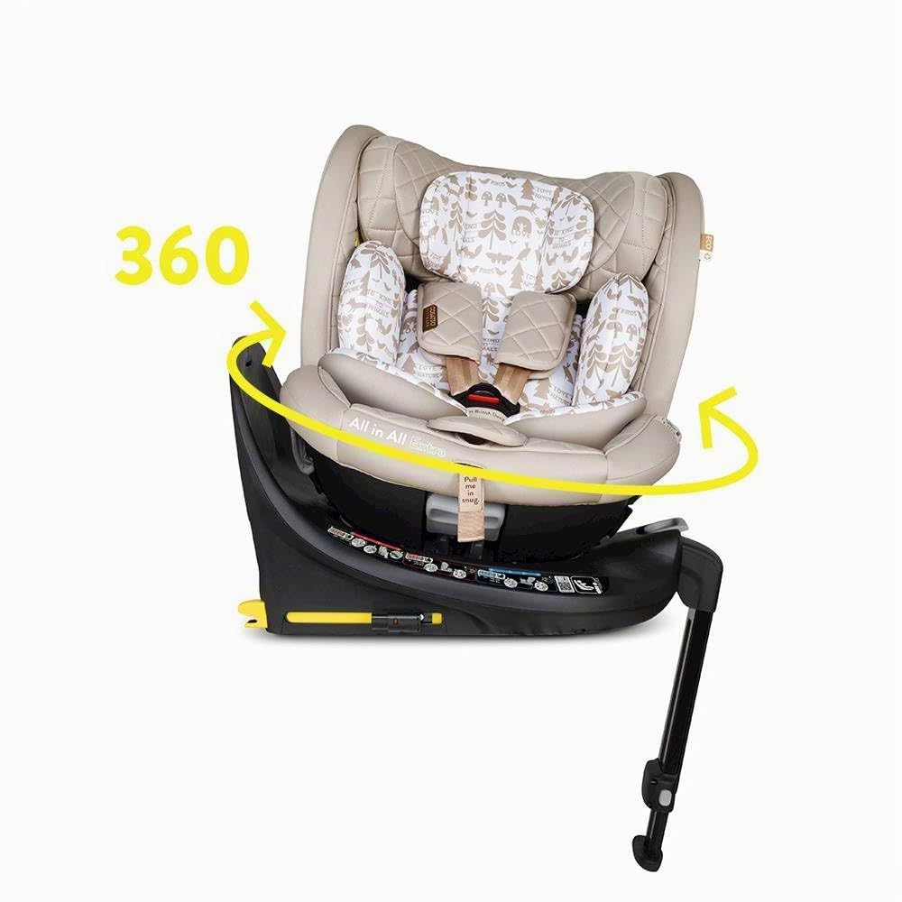 COSATTO All in All Extra i-Size - Seggiolino auto girevole a 360°, gruppo 0+123, 0-36 kg, 0-12 anni, Isofix, ERF, esclusivo sistema anti-fuga (Whisper)