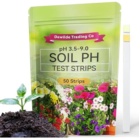 Soil pH Paper Test Kit – 50 Tester Strips (3.5-9 Range) – Use for Testing Garden Home Lawn Grass Vegetable Gardening Dirt Yard Compost Outdoor and Indoor Plants… Cover