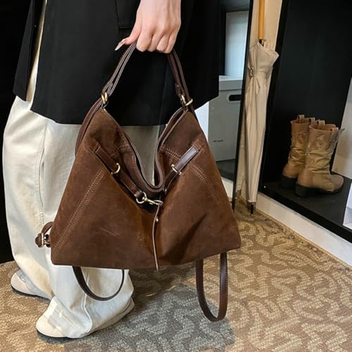 Suede Crossbody Bag 2025 Fall Winter Suede Tote Bag Hobo Purse Casual Shoulder Handbag Large Satchel for Women4