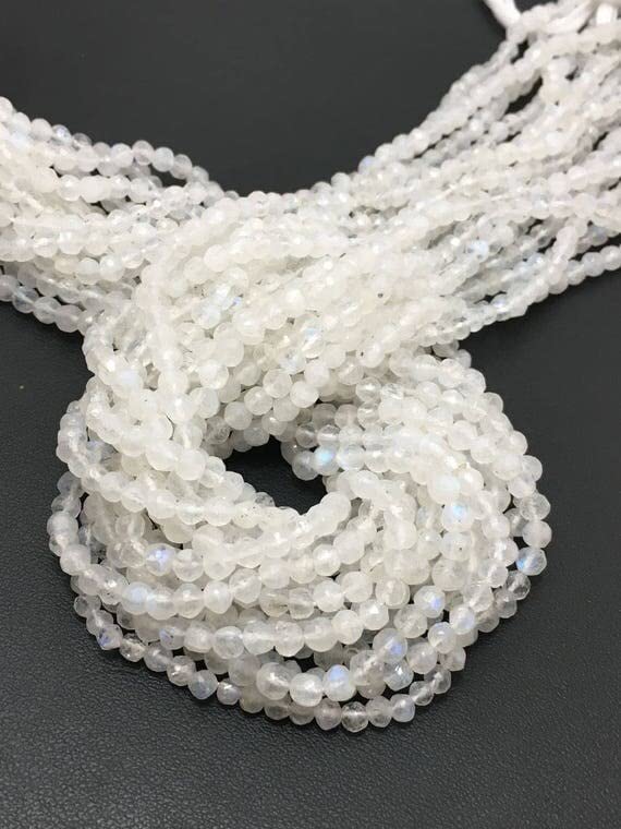 Pierre de lune perles rondelles 3-3.5mm authentiques contre les faux minéraux