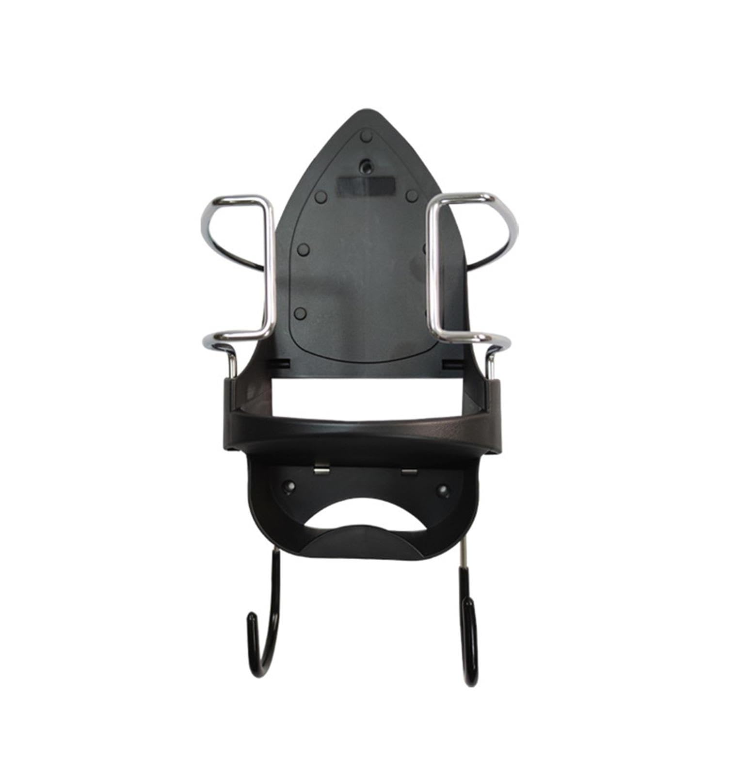 Wandmontierter Elektrischer Bügeleisenhalter Bügelbrett mit Haken, einfacher Bügelaufhänger for Schrank, Badezimmer, Waschküche(Black)