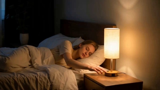 Image of 2PCS Table Lamp for Bedroom, Dimmable Touch, AC Outlet, USB A+C | 3-Level Dimmable Bedside Lamp with Eye-Care LED Bulb, Ideal Nightstand Lamp for Bedroom, Reading, Living Room (Warm&Wooden)