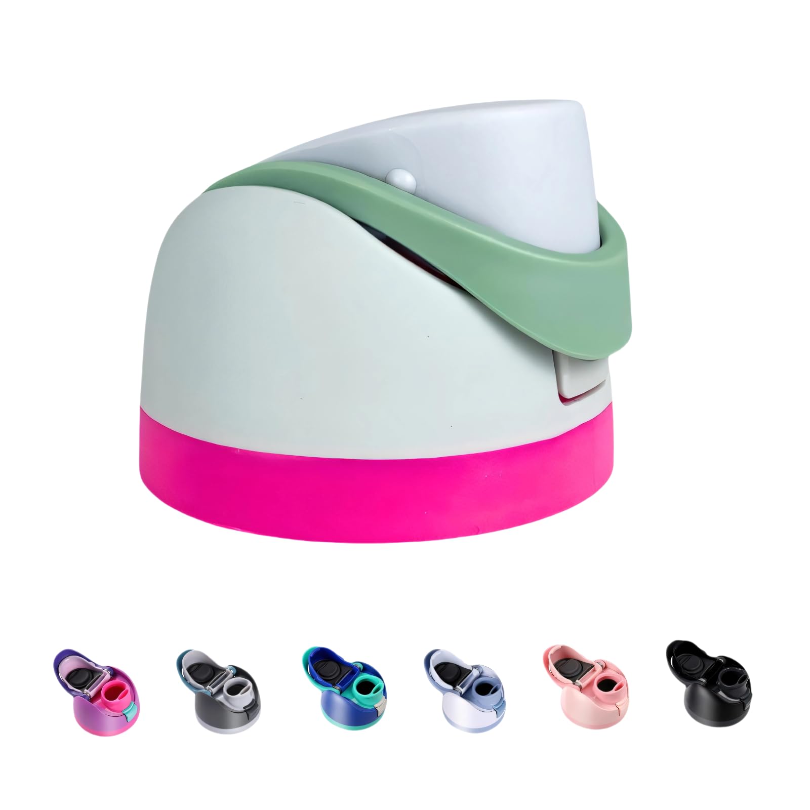 Replacement Lid for Owala Freesip, One Button Top Replacement, Leakproof BPA-Free School Kids Water Bottle Cap Replacement Compatible with Owala 24oz 32oz 40oz 16oz (Pink Green)