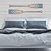 Stratton Home Decor Nautical Chevron Oar Wall Decor | Handcrafted Wood Decorative Oar with Light Blue Stripes | Mountable Wooden Oar Wall Ornament to Elevate Any Room | 8.00”x1.75”x60.00”