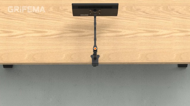 GRIFEMA GB2001-2, Support Ecran PC 2 Ecran pour 13-32, Bras Ecran PC VESA 75x75-100x100 MM, Rotation à 360°, Inclinaison d'Angle de ± 90°, Réglable en Hauteur, Poids Max 9KG, Noir