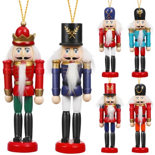 iplusmile 6 Stück Nussknacker Baumschmuck: 13cm Traditionelle...