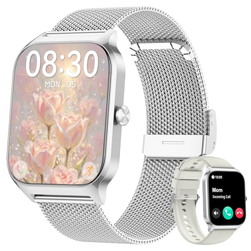 Image of Smart Watch, 1.85'' Smart Watches Women Men Make /Answer Call, Heart Rate /Blood Pressure /Sleep Monitor, 110+Sports Modes, Voice Control, Waterproof Fitness Watch Compatible for Android & iPhone