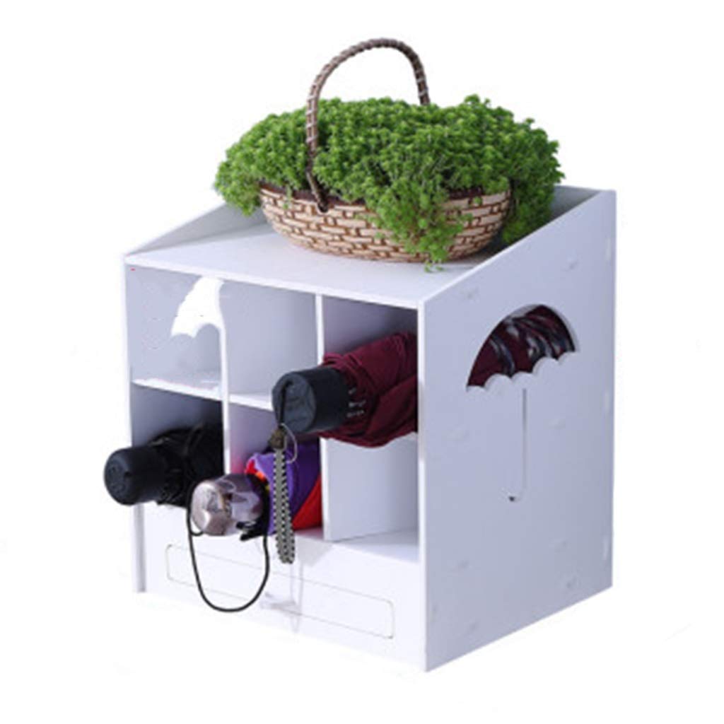 WXPGFEQ Umbrella Stand with Storage Tray, Waterproof WPC Cane Holder for Entrance Hall, Office, Home, Sturdy Indoor Rack for Wet Umbrellas