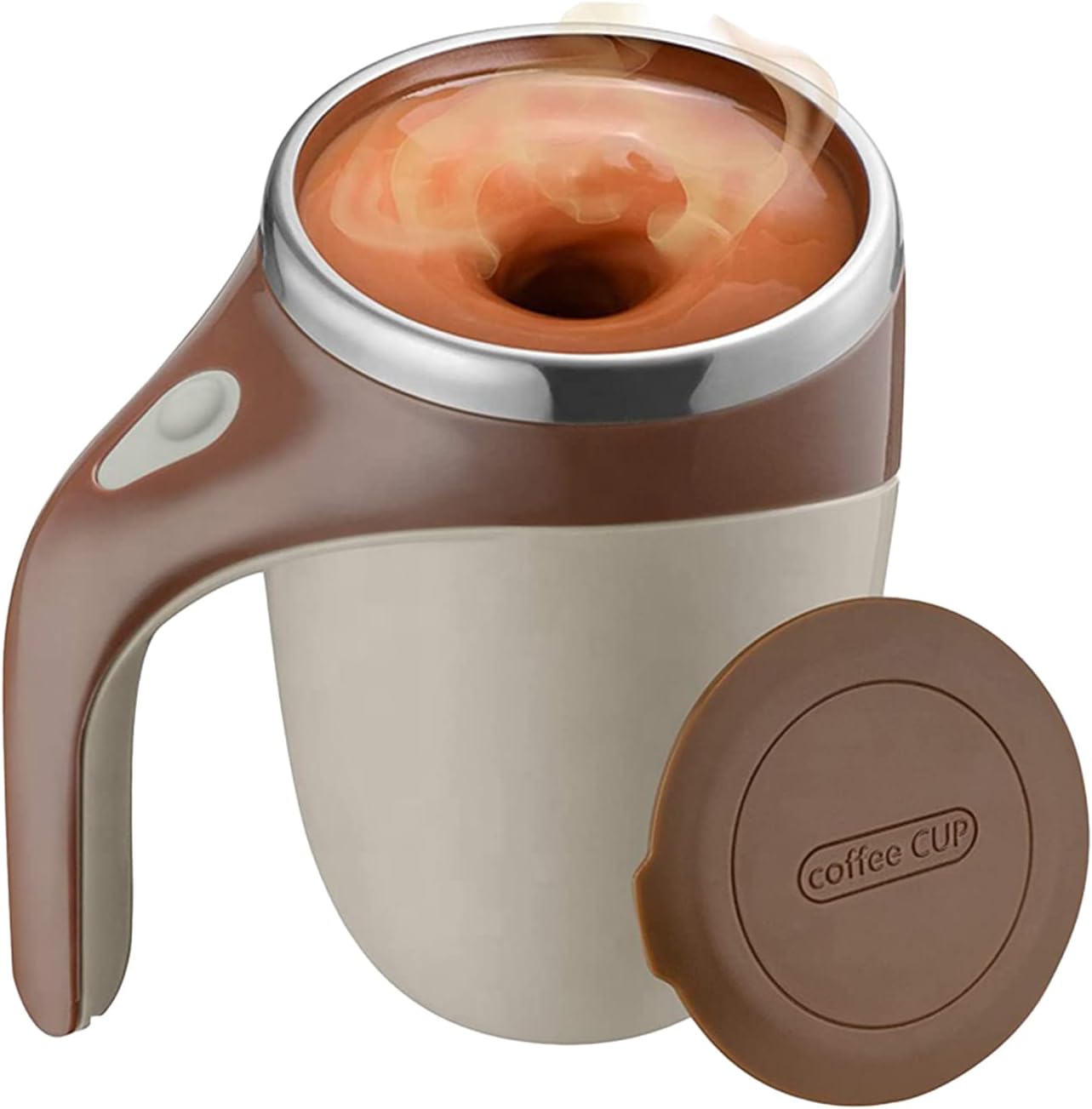 Artue Self Stirring Mug,380Ml Self Stirring Mug With Lid Automatic Magnetic Stirring Coffee Cup Electric Stainless Steel Self Mixing Coffee Cup For Coffee Milk Cocoa Hot Chocolate