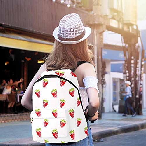 Hand Draw Stawberry Pattern Laptop Backpack For Men Women, Anmarco Lightweight Travel Rucksack School Backpack Casual Daypack #TOP5