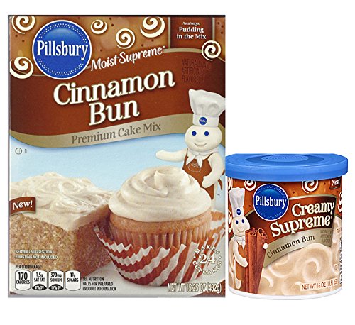 Pillsbury Cinnamon Bun Moist Supreme Premium Cake Mix + Creamy Supreme Cinnamon Bun Frosting