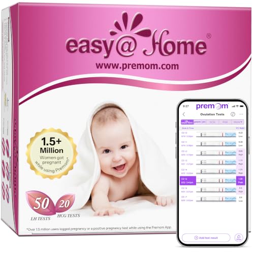 Easy@Home 50 Ovulation Test Strips and 20 Pregnancy Test Strips Combo Kit (50 LH + 20 HCG)-Package May Vary