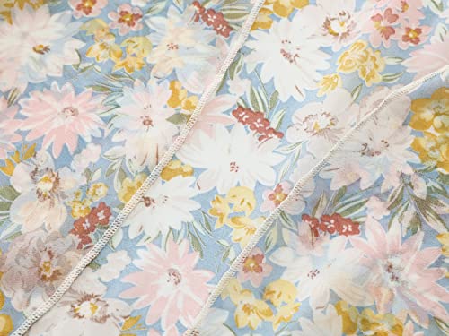 Spmor Women's Chiffon Boho Kimono Cardigan Beach Cover Ups Light Blue Flower S - Image 4