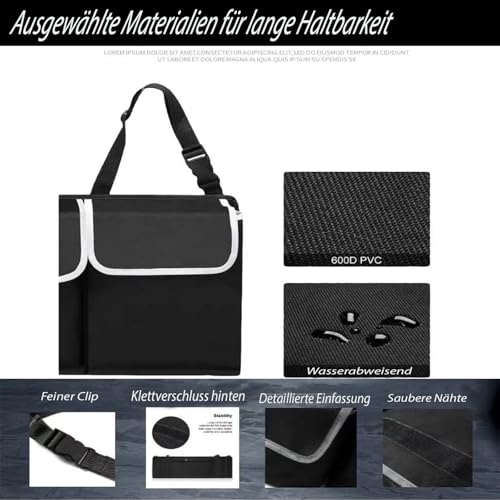 JUXINE Kofferraum Organizer Auto,Rücksitz Kofferraumtasche Aufbewahrungsbox,Kofferraum-Organizer aus Oxford-Stoff, faltbar, wasserdicht, mit 4 Taschen