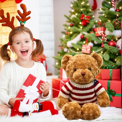 YGCHEN Ours de Noël Poupée en Peluche Décoration de Noël Fête Animal en Peluche Jouets Ours en Peluche de Noël Ornements Poupées de Collection pour Filles Garçons – Image 5