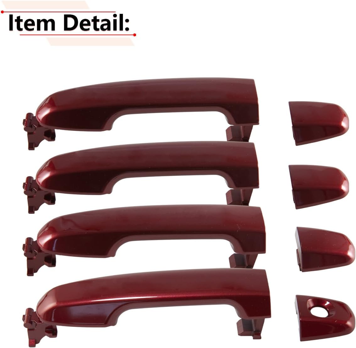 RLB-HILON 1Set Exterior Door Handle Compatible with Toyota Camry 2012 2013 2014 2015 2016 2017 Year, Red Painted Color