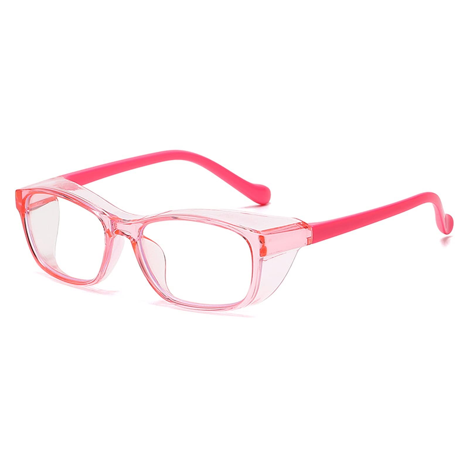 HMMJKids Anti Saliva Anti Pollen Safety Glasses,UV Protection Boys Girls Silicone Light Goggles Protective With Side Shield for Age 4-10 Children (Color : Pink)