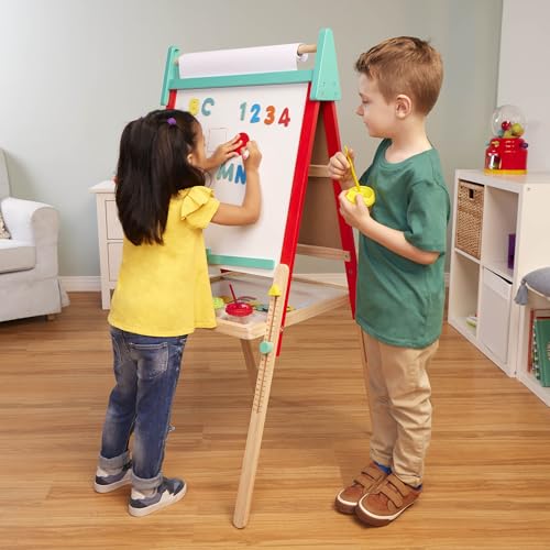 Image of Battat Kids Art Easel, All-in-One Creation Station, Wooden Double-Sided