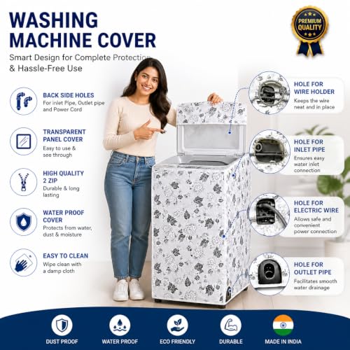 Image of Amazor Waterproof Top Load Washing Machine Cover Compatible for (Lg / Samsung 5.5kg , 6 kg , 6.5kg), Fabric