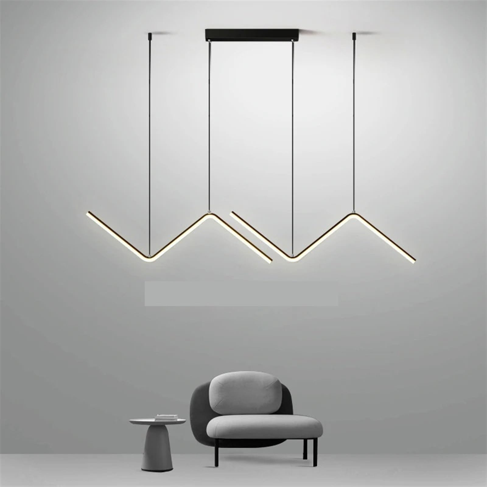 Lampe suspendue chambre intérieur 24W or SAGESWA plafonnier gradable 95cm