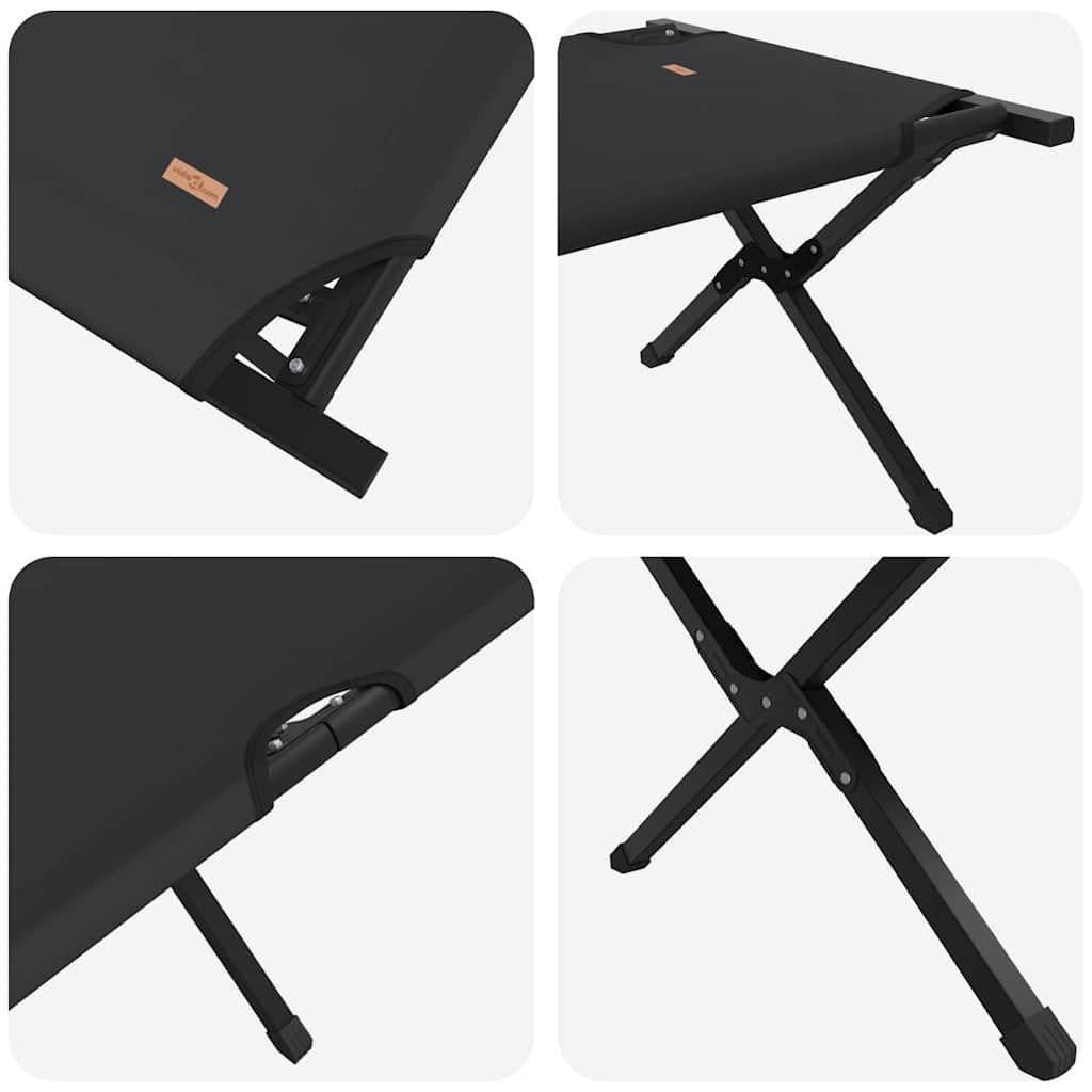 INLIFE Klapp Schlafbett fürs Camping 2 pcs Schwarz Ox Stoff,Sportartikel,Outdoor-Aktivitäten,Camping & Wandern,Camping-Möbel,Feldbetten,Schwarz,17.4 KG,42003193