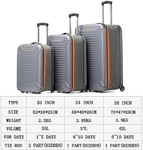 Luggage Travel Gear Luggage Foldable Carry On Luggage Hard Case Luggage Portable Combination Lock Suitcases(B,24in)2