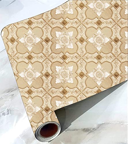 Image of CABANA HOMES Wall Stickers Botanical DIY Wallpaper for Home Decor (45 x 125 cm, 2 Rolls) (12 sq. ft) Decorative Self Adhesive Decal Furniture Wardrobe Ceiling Table Top Kitchen, Beige