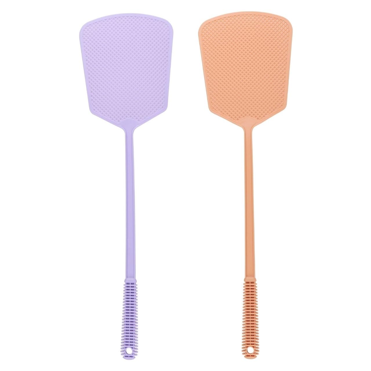 Fly Swatters 2 Pack Strong Fly Killer Manual Fly Swat Pest Control for Indoor Outdoor Mosquito Wasp Bug Insect Heavy Duty (Orange & Purple)-image-16