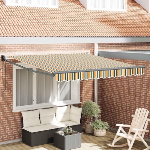 Auvent rétractable motorisé 350x250 cm multicolore pour balcon et terrasse - 3