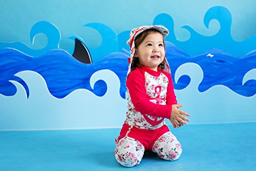 Image of VAENAIT BABY Girls Rash Guard Swimsuit UPF 50+ Long Sleeve Toddler Bathing Suit Ribbon Stawberry Floral Fruit for 2~8Years