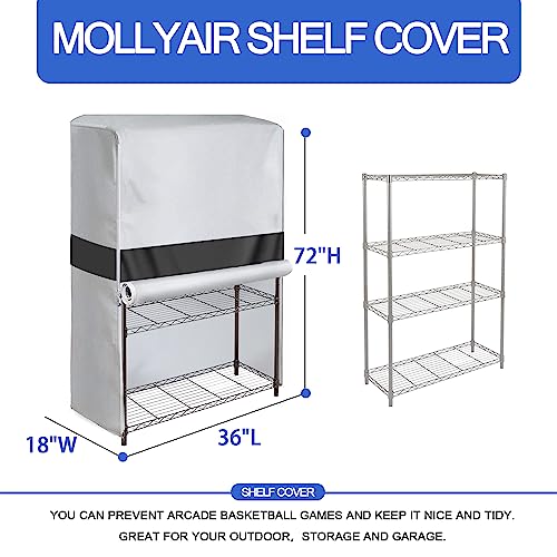 MOLLYAIR Drahtgitter-Abdeckung, wasserdicht und staubdicht, Nylon-Schnalle, feste Regalabdeckungen für Drahtregale, 91,4 x 45,7 x 183,9 cm