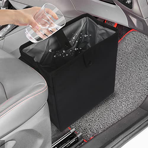 Image of Homelove Car Trash Can, Leak-Proof Waterproof Trash Bin Collapsible Portable Auto Garbage Bag Large Capacity Trashcan Storage Bag Multipurpose Car Organizer Hanging (Black)