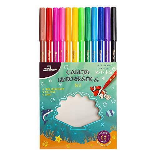Caneta Hidrográfica Best 12 Cores Diversas