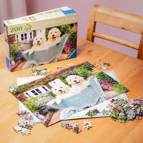 Rompecabezas Ravensburger Feel Well - Golden Retriever - 200 piezas | Piezas más gruesas, formato de imagen grande y soporte incluido | Rompecabezas de calidad premium fabricado en Europa miniatura 7
