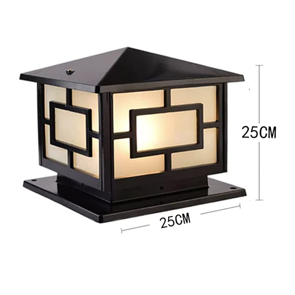ACMHNC Farolas Jardín Exterior Antigua, Lámpara Exterior Vintage en Aspecto Antiguo, E27 Faros de Columna Aluminio, Lámpara de Jardín IP54, Pasillos Terrazas Patio Entrada Luces de Camino,Negro,25CM