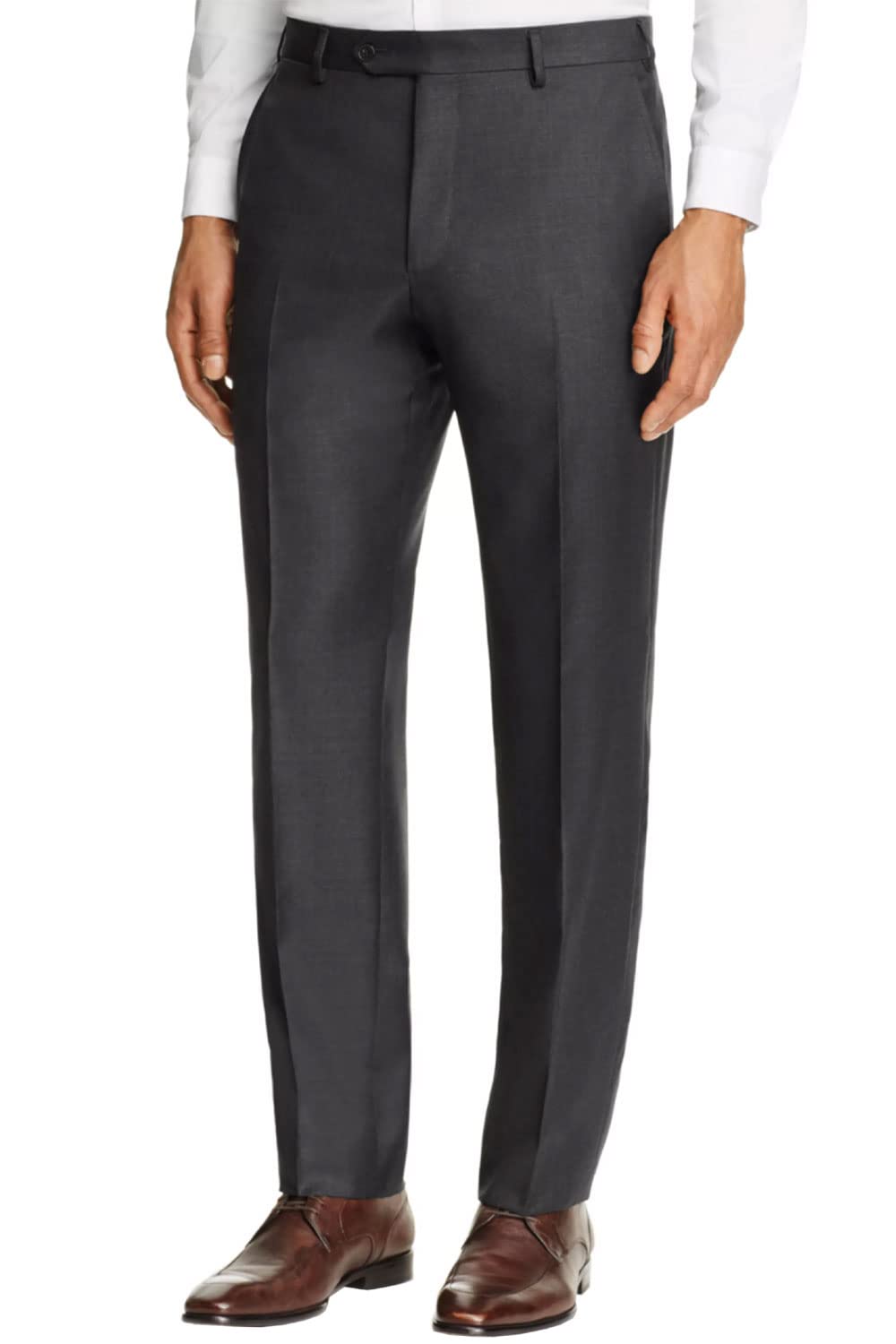 Mens Super 110S Wool Dress Pants 38 Charcoal