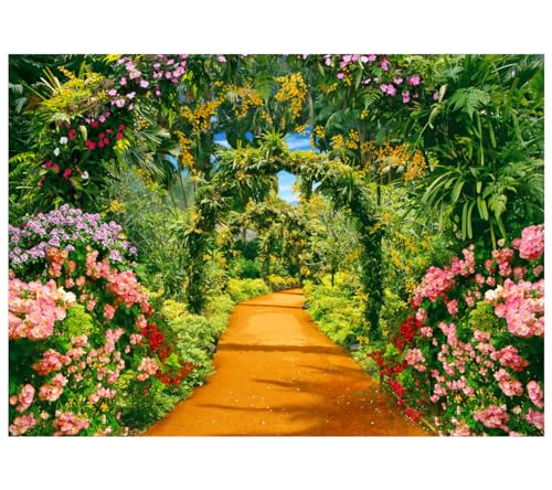 Laeacco 7x5ft Spring Scenery Backdrop Blooming Purple