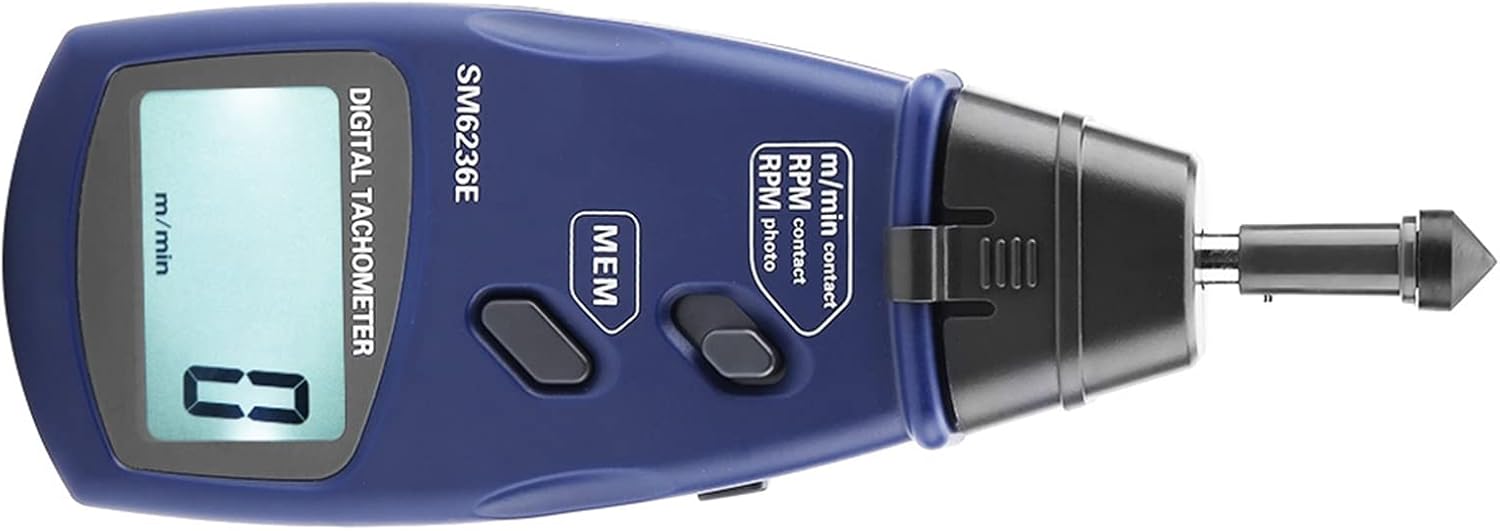 Zerone Digital Tachometer Rotation Meter 5 Digits 18mm LCD Tester with Min Value Storage