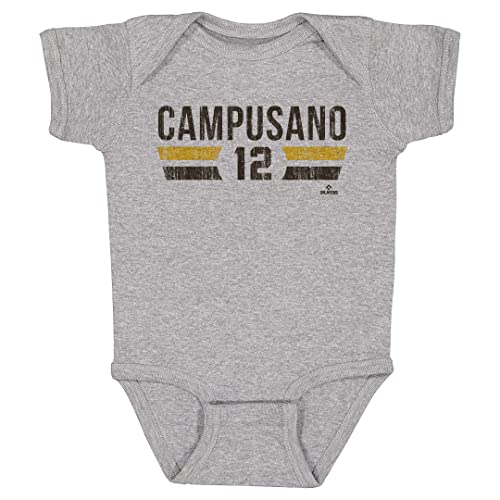 500 LEVEL Luis Campusano Baby Infant One Piece Bodysuit (18M, Heather Gray) - Luis Campusano San Diego Font